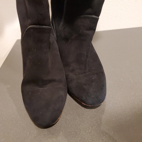 Sézane Les Souliers Black Suede Knee High Boots Portugal - Picture 9 of 11